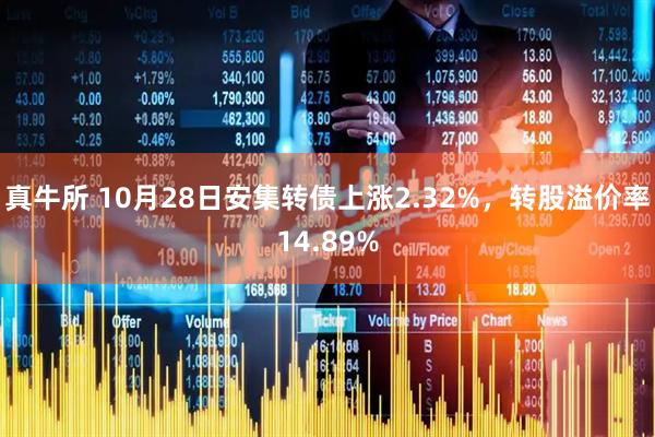 真牛所 10月28日安集转债上涨2.32%，转股溢价率14.89%